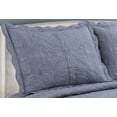 thumbnail image 3 of Marina Decoration Embroidered Stitching Coverlet Bedspread Ultra Soft Solid Bedding Summer Quilt Set with Quilted Sham, Grey Floral Paisley Pattern, 3 of 6