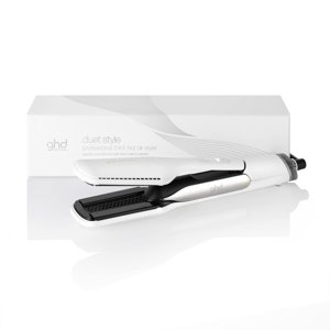 ghd Duet Style - 2-in-1 Flat Iron Hair Straightener + Hair Dryer, Hot Air Styler to Transform Hair from Wet to Styled - White