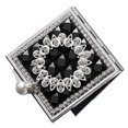 thumbnail image 4 of icolorfuled 1PC Small Square Metal Mirror Pearl Pendant Makeup Mirror Double-sided Mirror, 4 of 6