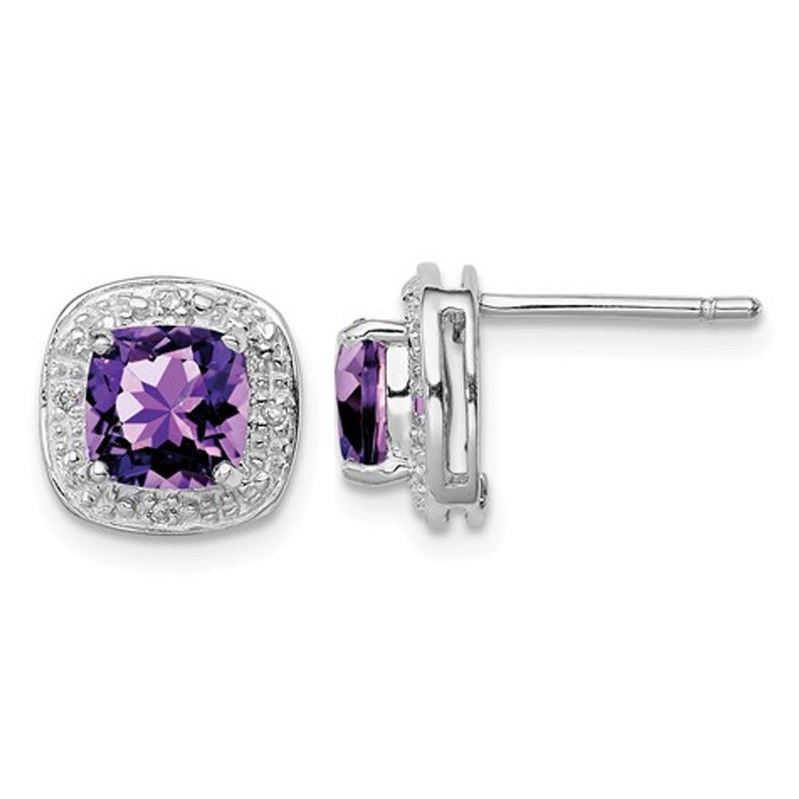 Boucles d'Oreilles en Améthyste de 1,70 Carat (ctw) en Argent Sterling