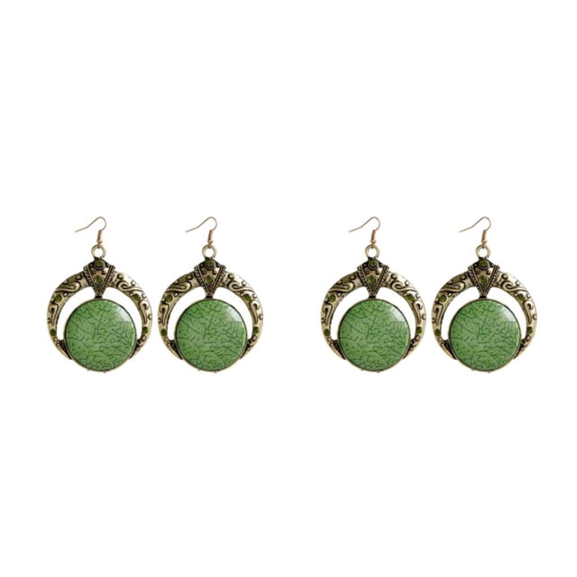 maskred Unique Pendant Necklace For Women – Bohemian Style Lovers Handmade Gift E055-Green 2Set