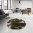 thumbnail image 4 of Ahgly Company Machine Washable Indoor Square Transitional Brown Area Rugs, 3' Square, 4 of 7
