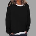 thumbnail image 2 of Timegard Hauts pour Femmes à Épaules Tombantes, Col Ras du Cou, Chandail Ample, Hauts d'Automne Décontractés à Manches Longues, Blouse Confortable, 2 of 5