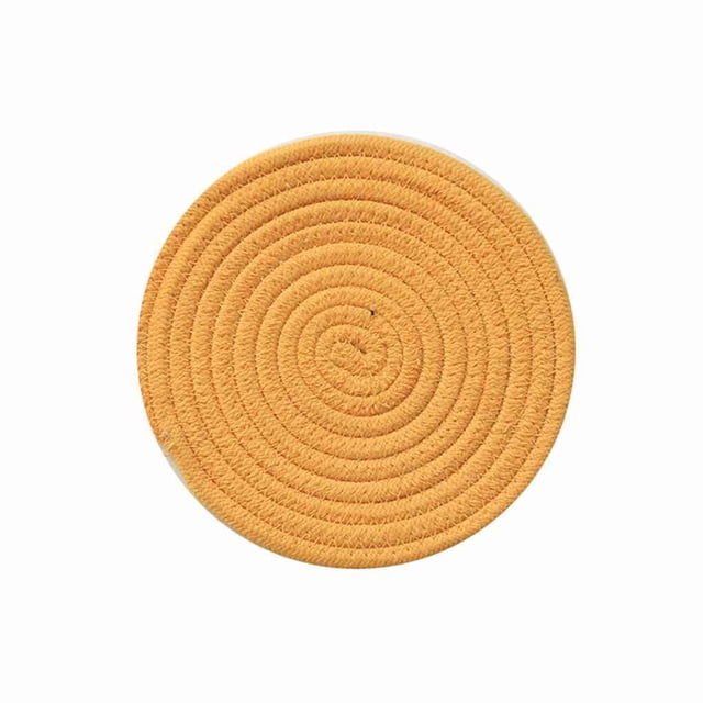 Ensemble de Table en Corde de Coton pour Cuisine, Tapis de Table Résistant à la Chaleur, Dessous de Verre Ronds en Coton