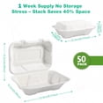 thumbnail image 4 of OasisSN 50 Pack Clamshell To Go Containers Disposable, 100% Compostable Take Out Food Containers, 9X6 inch Heavy-Duty To Go Boxes, Eco-Friendly Biodegradable To Go Containers For Food, 4 of 8