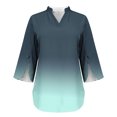thumbnail image 4 of Hauts pour Femmes, Chemisier Mode Décontracté Régulier pour Femmes à Manches 3/4 et Encolure à Manches 3/4, Imprimé Non Positionné, Cadeaux des Fêtes, TTG, 4 of 6