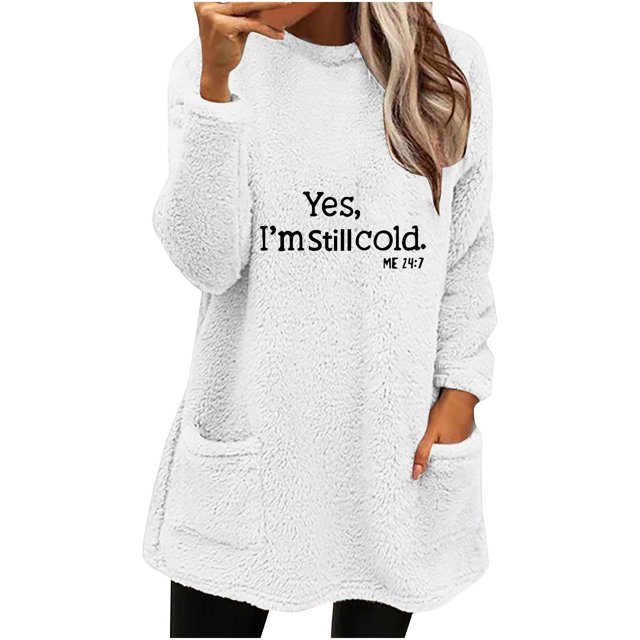 Birdeem Blouse à Manches Longues pour Femmes Col Rond et Hiver Ample avec Poche Imprimée Chaude