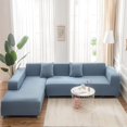 thumbnail image 1 of CHOK 2024 Sofa Slipcover L Shape Gray Sofa Cover Sectional Couch Cover Spandex Non Slip with Elastic Bottom Furniture Protector Cover for for Home Decor 2+3seater, 1 of 10