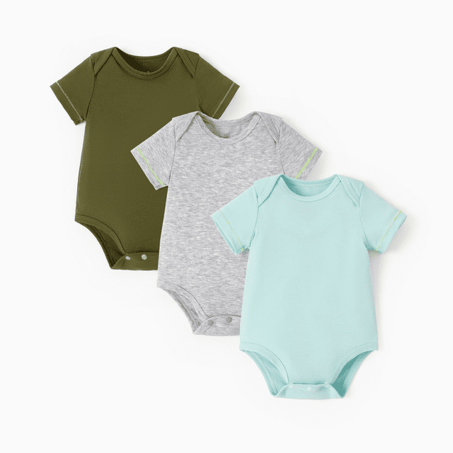 PatPat Cache-Couche à Manches Courtes Coloré en Coton Uni Menthe pour Bébé