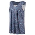 thumbnail image 3 of Innerwin Haut d'Été Col en V Débardeurs pour Femmes Imprimé Floral Boho T-Shirts Bleu Foncé S, 3 of 5