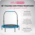 thumbnail image 3 of HolaHatha Trampoline D\'entraînement Physique Mini Pliant de 48 Pouces, avec Poignée Réglable, Bleu, 3 of 9