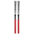 thumbnail image 1 of ZLight 2 Pieces Drum Brush Practicing Prop High-carbon Steel Firm Structure Cajon Stick Professional Instrument Supplies Sticks Red 1Set, 1 of 6