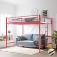 thumbnail image 2 of Ktaxon Loft Bed Full Size with Flat Rungs, No Box Spring Required,Heavy Duty Metal Slat Support,White, 2 of 10