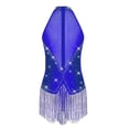thumbnail image 4 of RUNQHUI Robe de Danse de Salon Sans Manches à Franges Brillantes Salsa Tango Col en V Lycée Jazz Danse Bleue m, 4 of 6