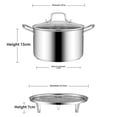 thumbnail image 2 of Premium Stainless Steel European-Style Stockpot with Steamer Rack - 28cm, 7.5L Large Capacity, Thickened Flat Base for Even Heating, Coating-Free Healthy Cooking, Double-Ear Design, Induction Cooker, 2 of 6