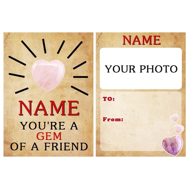 Customized Valentines Day Gifts for Kids Holiday Greeting Cards Name Photo Texts D1J2
