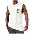 thumbnail image 2 of Summer Fashion Men's Vest Coconut Tree Small Pattern Shoulder Design Minimalist Style Casual Sleeveless Top, 2 of 6