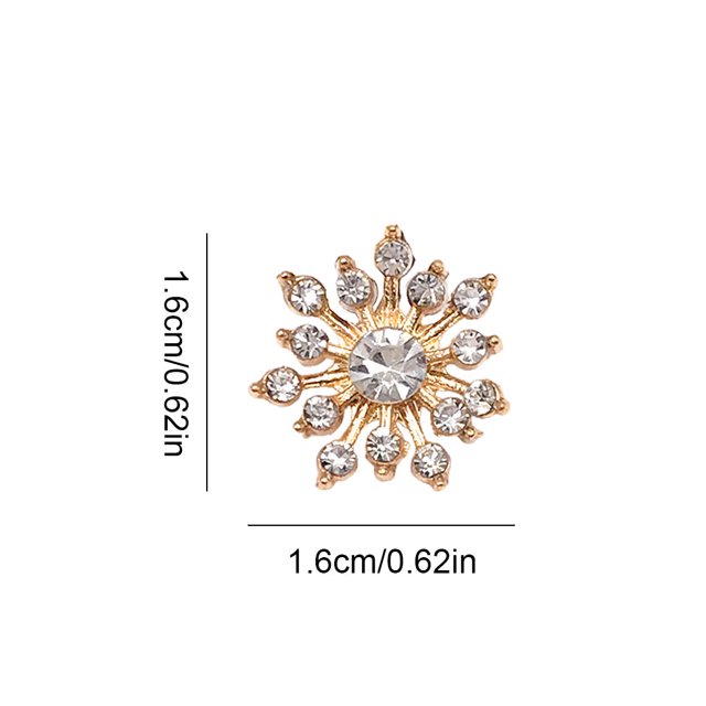 2 Pieces Hairpin Headdress Flat Back Non-perforated Design Shiny Rhinestones Beautiful Pearl Flower Buckle for Dancing Party Type 6
