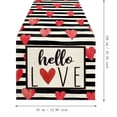 thumbnail image 3 of TIELUTT Valentine's Day Table Flag Heart Pattern Holiday Decoration Heat Insulation Linen Tablecloth Bulk Table Runners Narrow Table Table Light 6 Ft Table Runners Thanksgiving Runners for Tables, 3 of 5