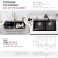 thumbnail image 4 of Stylish Dual Mount 33" Black Composite Granite Double Bowl Kitchen Sink with 5 Accessories S-833WN, 4 of 14