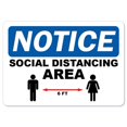 thumbnail image 1 of SignMission OS-NS-RD-1824-25594 Coronavirus Notice Sign - Social Distancing Area, 1 of 1