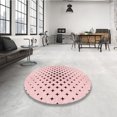 thumbnail image 4 of Ahgly Company Tapis d'Intérieur Ronds Lavables à la Machine, Style Transitionnel, Rose Gomme Balloune Rose, Tapis de Zone, 3 Pieds Rond, 4 of 7