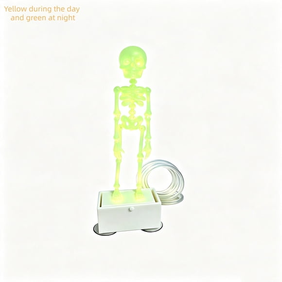 YIMWNYI Halloween Luminous Dancing Skeleton Aquarium Ornament, Fish Tank Decor, Air Pump Bubbler, Spooky Skeleton Decoration, Fun Gift for Fish Lovers