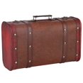 thumbnail image 2 of Antique Suitcase Portable Wooden Storage Chest Collection Ornaments Photography Props, 2 of 7