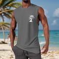 thumbnail image 3 of Summer Fashion Men's Vest Coconut Tree Small Pattern Shoulder Design Minimalist Style Casual Sleeveless Top, 3 of 6