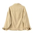 thumbnail image 4 of 2025 Tenue Décontractée Colorée Unie en Denim pour Femmes Taille Grande Poche Bouton Veste pour Femmes Automne Manteau en Denim Court pour Femmes Garde-Robe pour Femmes, 4 of 7