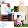 thumbnail image 4 of Gymax Chevalet Artistique Debout pour Enfants Tableau Effaçable à Sec Tableau Noir Double Face Café, 4 of 10