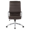 thumbnail image 3 of High Back Manager's Faux Leather Chair in Espresso with Chrome Base, 3 of 6