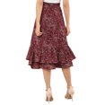 thumbnail image 3 of Unique Bargains Women's Floral Print Elastic Waist Ruffle Hem Midi Skirt, 3 of 8