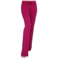 thumbnail image 3 of CFLVAEK Modal Crossover Yoga Pant Women Plus Size Tummy Control with Drawstring Sporty Solid Wide Leg Jogger Pant Stretch Mid Rise Jogging Trousers Casual Full Length Lounge Flare Leggings Wine XXXL, 3 of 6