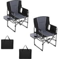 thumbnail image 2 of Ourlova Oversized Directors Camping Chair - 2 PCS, Portable, Aluminum, with Side Table, 2 of 8