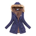 thumbnail image 1 of MAWCLOS Parka pour Femmes Veste à Cordon Manteau d'Hiver Décontracté à Capuche Bleu Marine 2TG, 1 of 2