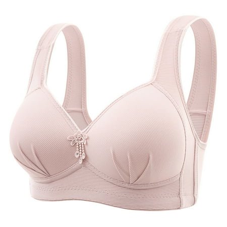 FhsagQ Bra Plus Size Bras for Women 5Xl Women's Comfortable and Transparent Shoulder Strap Cordless Backless Spongeless with Convertible Shoulder Straps Womens Bras Plus Size White Rose Gold 36