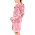 thumbnail image 4 of LSLJS Femmes Doux Couleur Unie Manches Longues Col en V Hiver Ceintures Poches Molleton Faux Velours Tenue de Nuit Robe Chemises de Nuit, Peignoir pour Femmes, 4 of 7