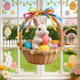 thumbnail image 4 of Dianli Holiday Door Sign Easter 2D Wooden Door Sign Welcome Easter Spring Door Hanging Colorful Bunny Welcome Plaque Front Door Porch Wall Decor Spring Holiday Decor, 4 of 6