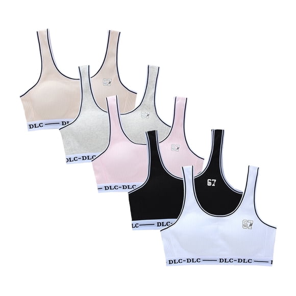 Girls Padded Training Bras Fit for 11-16 Years Girl Teens Bra Breathable Training Bras Elastic Shoulder Straps with Adjustable Straps