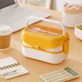 thumbnail image 1 of EGNMCR Double Compartmentalized Handle Lunch Box Large Capacity High Appearanceplastic Lunch Box With Spork Lunch Holder, 1 of 7