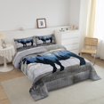 thumbnail image 3 of Hunting Bull King Size Comforter Set, Wildlife Safari Ox Soft Bed Set For Kids Teens, Cattle Wooden Plank Animals Breathable Down Comforter For Sofa, Blue Trees Cow Rustic Duvet Insert, 3 of 7