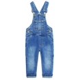 thumbnail image 1 of KIDSCOOL SPACE Kid Boy Girl Small Bib Pocket Ripped Adjustable Straps Jean Overalls,Denim Cute Jumper,Blue,4-5 Years, 1 of 8