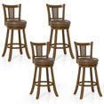 thumbnail image 1 of Costway Set of 4 Bar Stools 30" Swivel Bar Chairs with PE Rattan Backrest & Footrest, 1 of 9