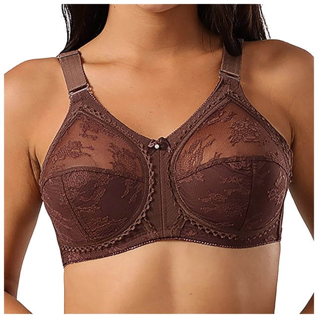Comfy Bras Women Full-Coverage Bra Feature V-Neck Training Bra Style W-846 Coffee 80c
