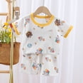 thumbnail image 2 of BOBOGOJP Pyjama 2 Doux à Manches Courtes Ensemble de Pyjama d'Été Extensible Court Vêtement de Nuit Grand (Jaune, 2-3 Ans), 2 of 6