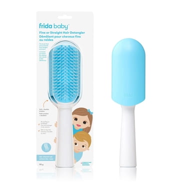 Frida Baby - Fine or Straight Hair Detangler Brush Kids Brush, Detangles Knots Without Tears or Breakage, Comb Teeth and Bristle Design