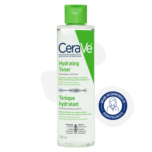 CeraVe Tonique Hydratant, Tonique Sans Alcool avec Acide Hyaluronique, Niacinamide et Céramides, 200 ml