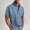 Sky Blue, variant on Men's Short Sleeve Button Down Shirt, Casual Loose Fit Breathable Polyester Shirt for Men, Short Sleeve Button Up with Pocket