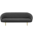 thumbnail image 1 of Modway Sublime Vertical Curve Back Performance Velvet Sofa in Gray/Gold, 1 of 9